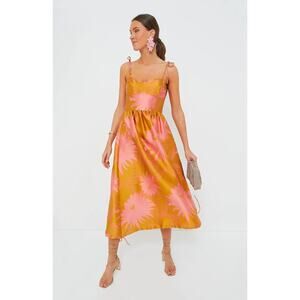 NWT Cynthia Rowley Sorbet Jacquard Strapless Dress Size 8 Wedding Guest Midi